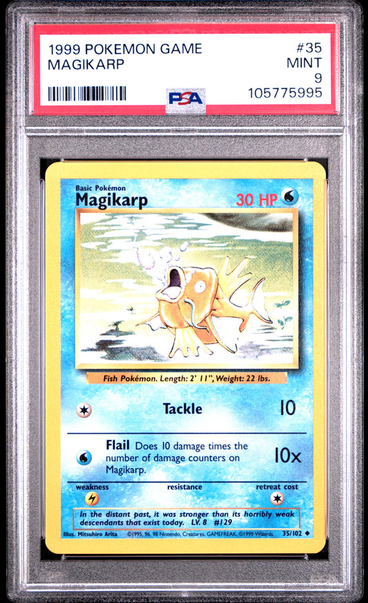 MAGIKARP 35/102 Unlimited POKEMON GAME PSA9 MINT 9 PSA population 751 <a href=https://www.psacard.com/cert/105775995/psa>https://www.psacard.com/cert/105775995/psa</a>