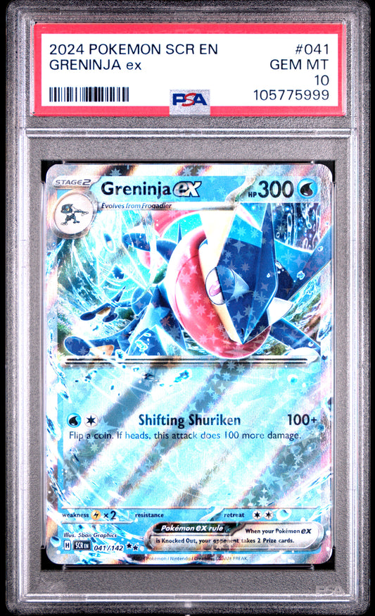 GRENINJA EX 41/142 Common POKEMON SCR EN-STELLAR CROWN PSA10 GEM MT 10 PSA population 84 <a href=https://www.psacard.com/cert/105775999/psa>https://www.psacard.com/cert/105775999/psa</a>