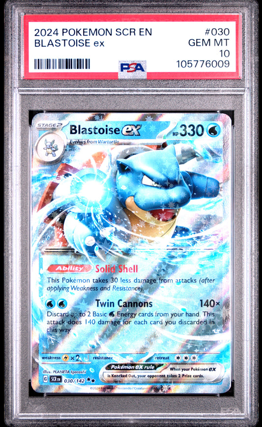 BLASTOISE EX 30/142 Common POKEMON SCR EN-STELLAR CROWN PSA10 GEM MT 10 PSA population 218 <a href=https://www.psacard.com/cert/105776009/psa>https://www.psacard.com/cert/105776009/psa</a>