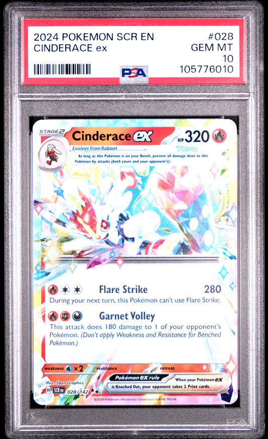 CINDERACE EX 28/142 Common POKEMON SCR EN-STELLAR CROWN PSA10 GEM MT 10 PSA population 248 <a href=https://www.psacard.com/cert/105776010/psa>https://www.psacard.com/cert/105776010/psa</a>
