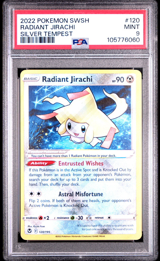 RADIANT JIRACHI 120/195 [Holo]  POKEMON SWORD & SHIELD SILVER TEMPEST SILVER TEMPEST PSA9 MINT 9 PSA population 653 <a href=https://www.psacard.com/cert/105776060/psa>https://www.psacard.com/cert/105776060/psa</a>