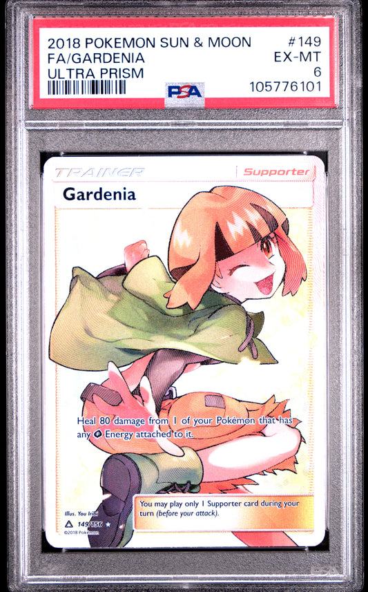 FA/GARDENIA 149/156 Common POKEMON SUN & MOON ULTRA PRISM ULTRA PRISM PSA6 EX-MT 6 PSA population 5 <a href=https://www.psacard.com/cert/105776101/psa>https://www.psacard.com/cert/105776101/psa</a>