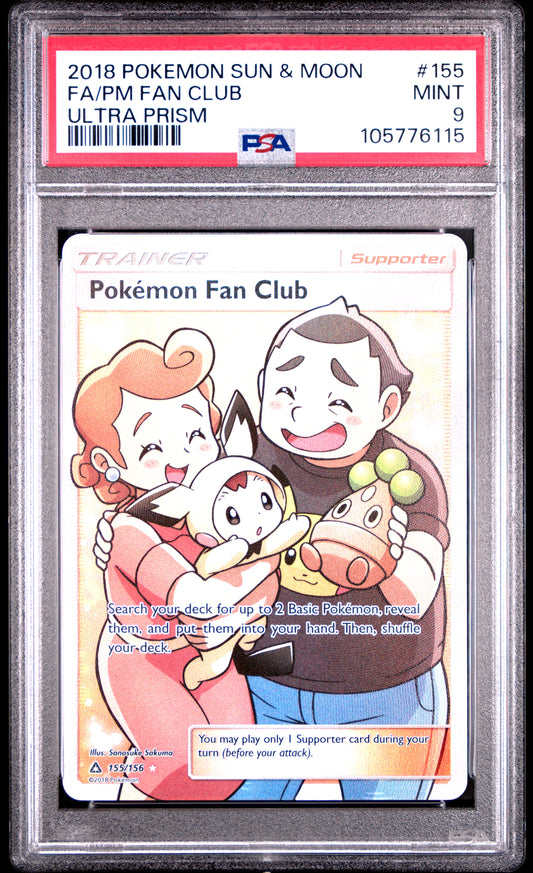 FA/PM FAN CLUB 155/156 Common POKEMON SUN & MOON ULTRA PRISM ULTRA PRISM PSA9 MINT 9 PSA population 156 <a href=https://www.psacard.com/cert/105776115/psa>https://www.psacard.com/cert/105776115/psa</a>