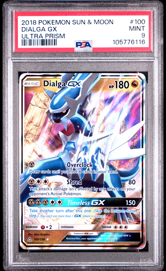 DIALGA GX 100/156 Common POKEMON SUN & MOON ULTRA PRISM ULTRA PRISM PSA9 MINT 9 PSA population 115 <a href=https://www.psacard.com/cert/105776116/psa>https://www.psacard.com/cert/105776116/psa</a>