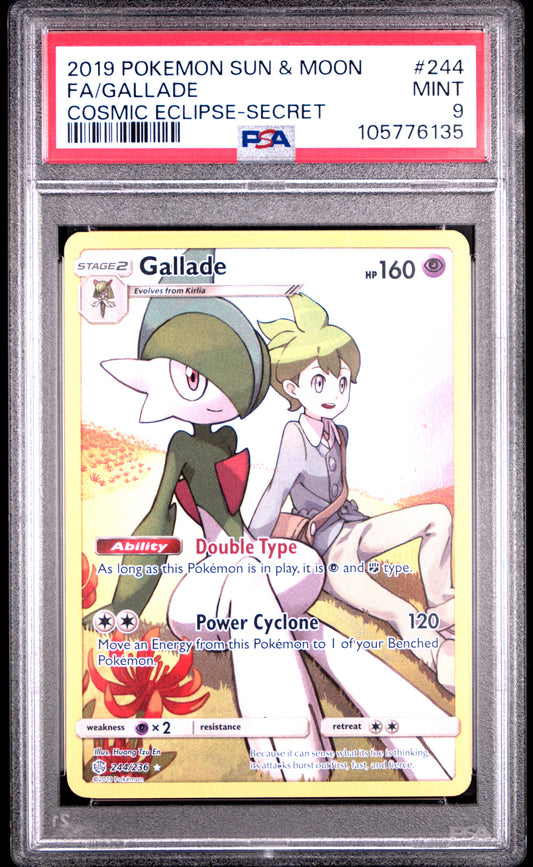 FA/GALLADE 244/236 Common POKEMON SUN & MOON COSMIC ECLIPSE COSMIC ECLIPSE-SECRET PSA9 MINT 9 PSA population 658 <a href=https://www.psacard.com/cert/105776135/psa>https://www.psacard.com/cert/105776135/psa</a>