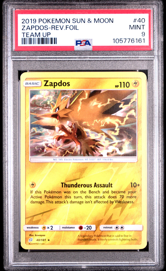 ZAPDOS-REV.FOIL 40/181 [Reverse Holo]  POKEMON SUN & MOON TEAM UP TEAM UP PSA9 MINT 9 PSA population 13 <a href=https://www.psacard.com/cert/105776161/psa>https://www.psacard.com/cert/105776161/psa</a>