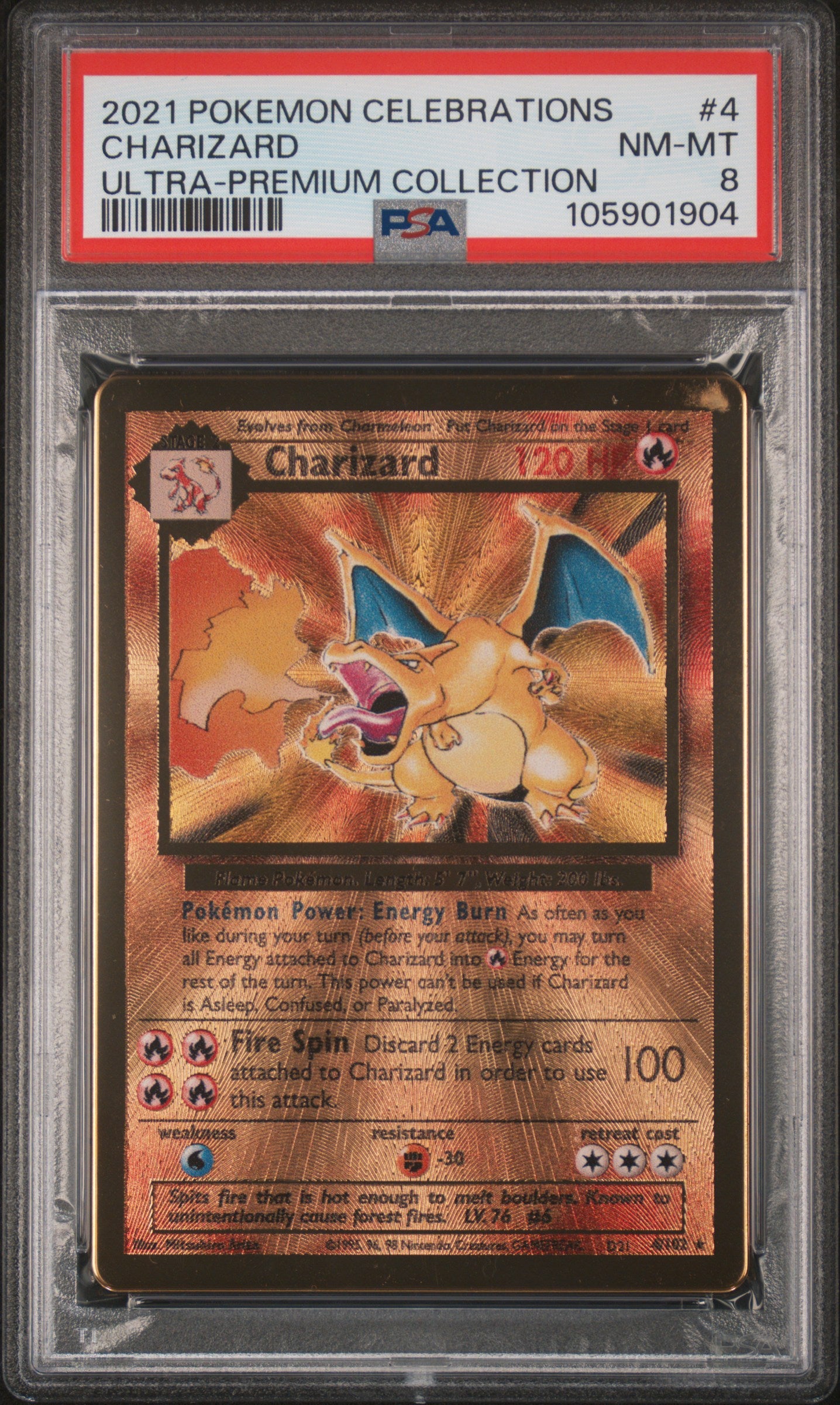 CHARIZARD 4/102 [Premium Collection] POKEMON CELEBRATIONS ULTRA-PREMIUM COLLECTION ULTRA-PREMIUM COLLECTION PSA8 NM-MT 8 PSA population 3887 <a href=https://www.psacard.com/cert/105901904/psa>https://www.psacard.com/cert/105901904/psa</a>