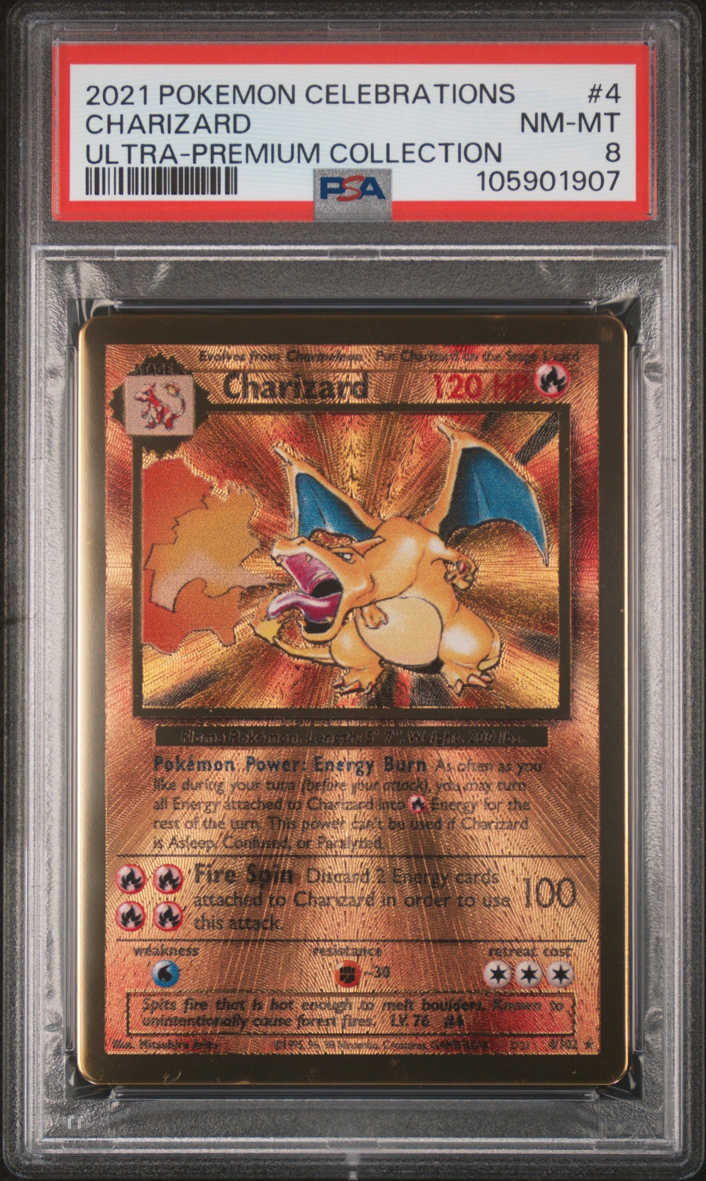 CHARIZARD 4/102 [Premium Collection] POKEMON CELEBRATIONS ULTRA-PREMIUM COLLECTION ULTRA-PREMIUM COLLECTION PSA8 NM-MT 8 PSA population 3880 <a href=https://www.psacard.com/cert/105901907/psa>https://www.psacard.com/cert/105901907/psa</a>