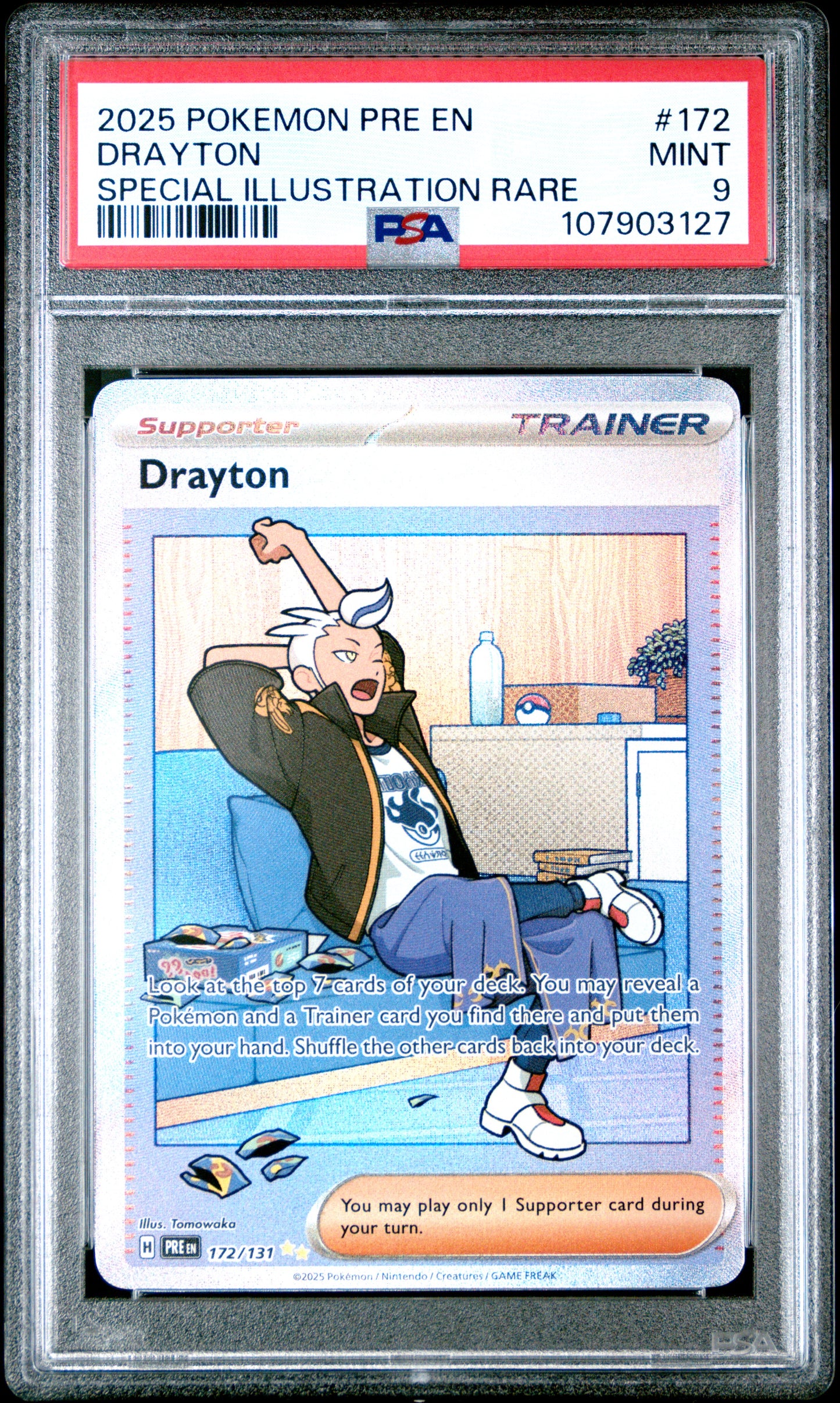DRAYTON 172/131 Common POKEMON PRE EN-PRISMATIC EVOLUTIONS SPECIAL ILLUSTRATION RARE PSA9 MINT 9 PSA population 200 <a href=https://www.psacard.com/cert/107903127/psa>https://www.psacard.com/cert/107903127/psa</a>