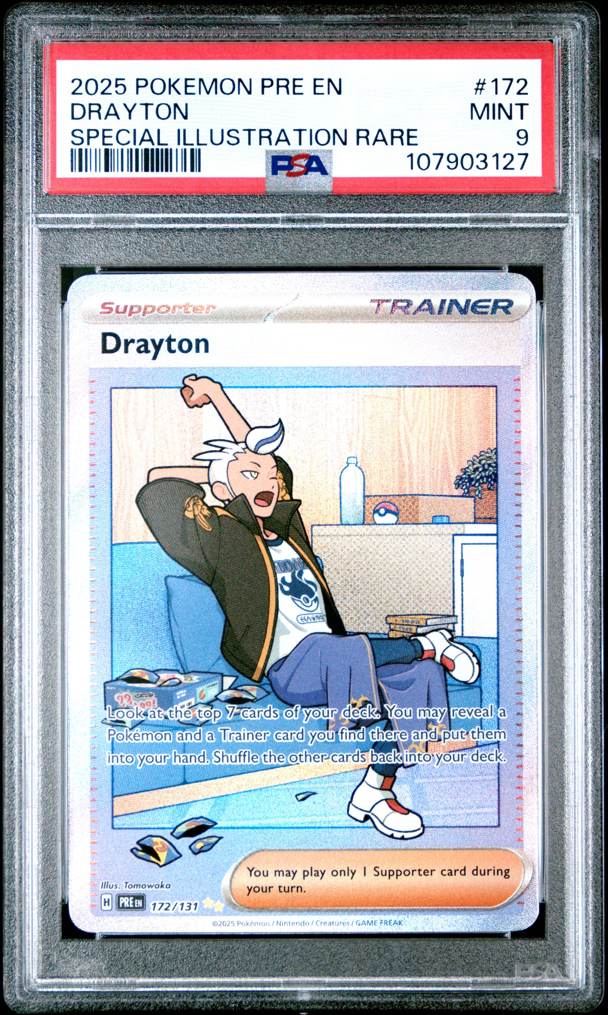 DRAYTON 172/131 Common POKEMON PRE EN-PRISMATIC EVOLUTIONS SPECIAL ILLUSTRATION RARE PSA9 MINT 9 PSA population 200 <a href=https://www.psacard.com/cert/107903127/psa>https://www.psacard.com/cert/107903127/psa</a>