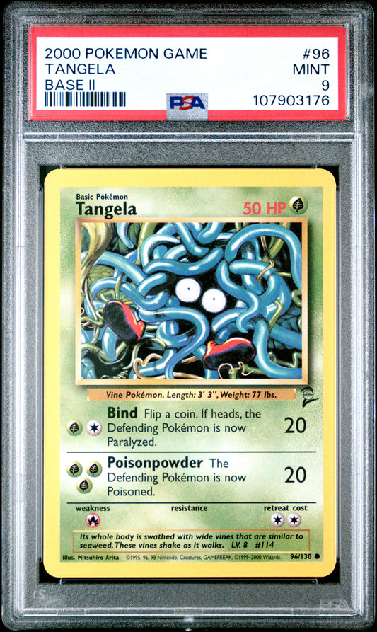 TANGELA 96/130 Common POKEMON GAME BASE II BASE II PSA9 MINT 9 PSA population 45 <a href=https://www.psacard.com/cert/107903176/psa>https://www.psacard.com/cert/107903176/psa</a>