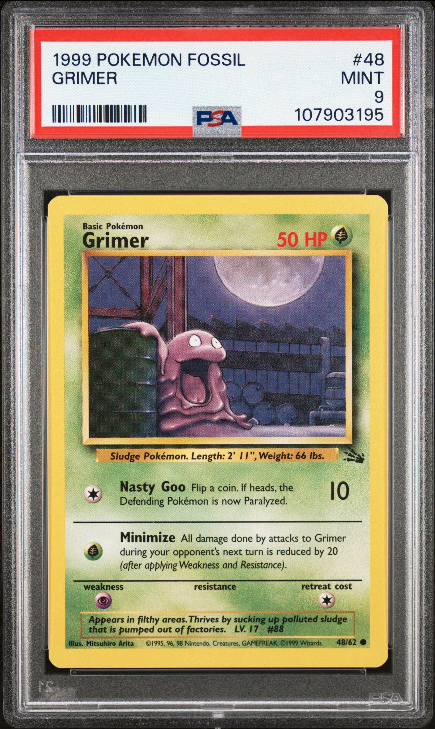 GRIMER 48/62 Common POKEMON FOSSIL PSA9 MINT 9 PSA population 215 <a href=https://www.psacard.com/cert/107903195/psa>https://www.psacard.com/cert/107903195/psa</a>