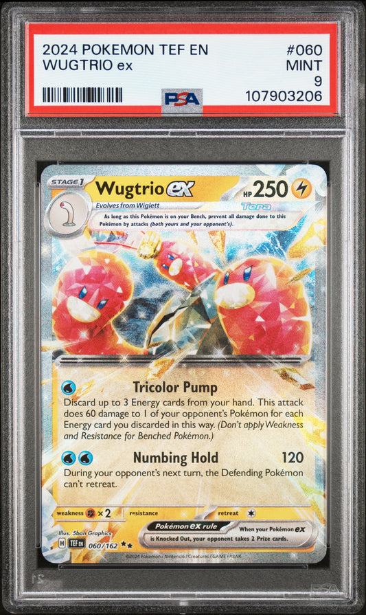 WUGTRIO EX 60/162 Common POKEMON TEF EN-TEMPORAL FORCES PSA9 MINT 9 PSA population 45 <a href=https://www.psacard.com/cert/107903206/psa>https://www.psacard.com/cert/107903206/psa</a>