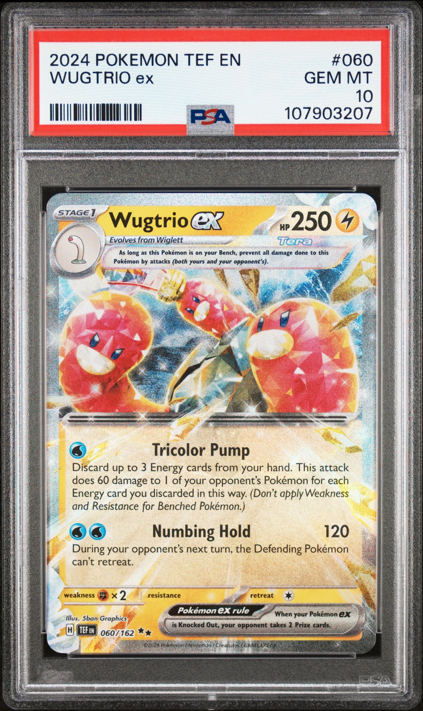 WUGTRIO EX 60/162 Common POKEMON TEF EN-TEMPORAL FORCES PSA10 GEM MT 10 PSA population 58 <a href=https://www.psacard.com/cert/107903207/psa>https://www.psacard.com/cert/107903207/psa</a>