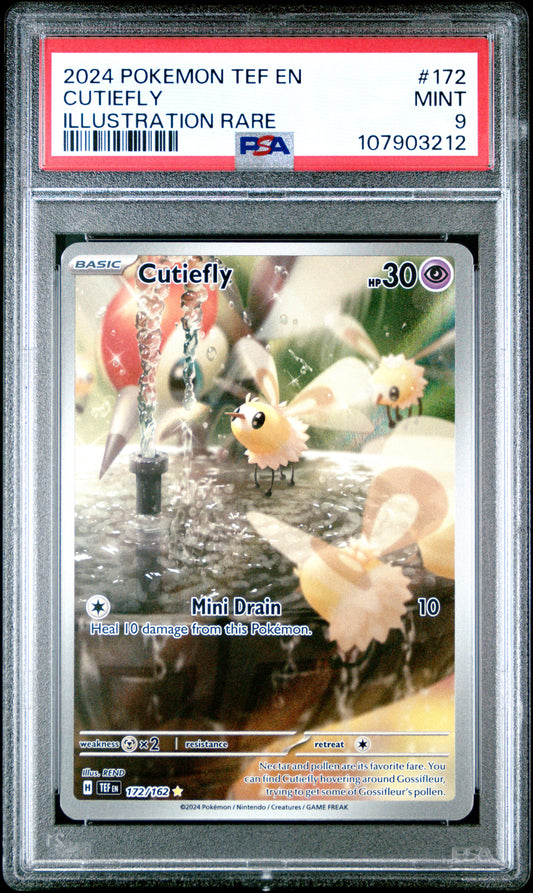 CUTIEFLY 172/162 Common POKEMON TEF EN-TEMPORAL FORCES ILLUSTRATION RARE PSA9 MINT 9 PSA population 236 <a href=https://www.psacard.com/cert/107903212/psa>https://www.psacard.com/cert/107903212/psa</a>