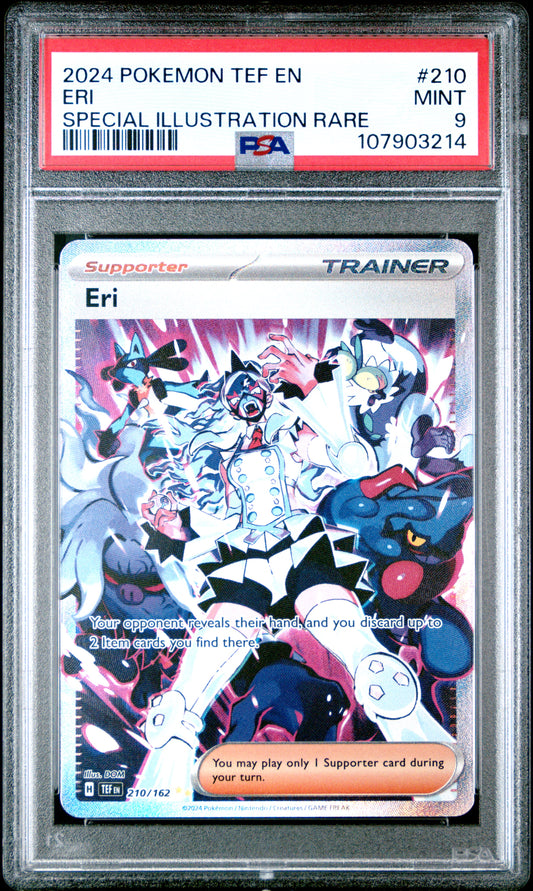 ERI 210/162 Common POKEMON TEF EN-TEMPORAL FORCES SPECIAL ILLUSTRATION RARE PSA9 MINT 9 PSA population 530 <a href=https://www.psacard.com/cert/107903214/psa>https://www.psacard.com/cert/107903214/psa</a>