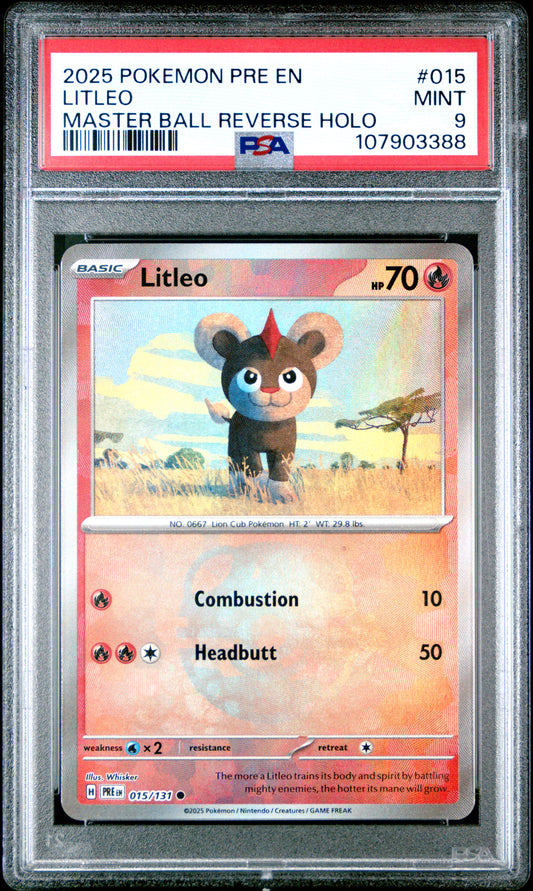 LITLEO 15/131 [Master Ball]  POKEMON PRE EN-PRISMATIC EVOLUTIONS MASTER BALL REVERSE HOLO PSA9 MINT 9 PSA population 83 <a href=https://www.psacard.com/cert/107903388/psa>https://www.psacard.com/cert/107903388/psa</a>