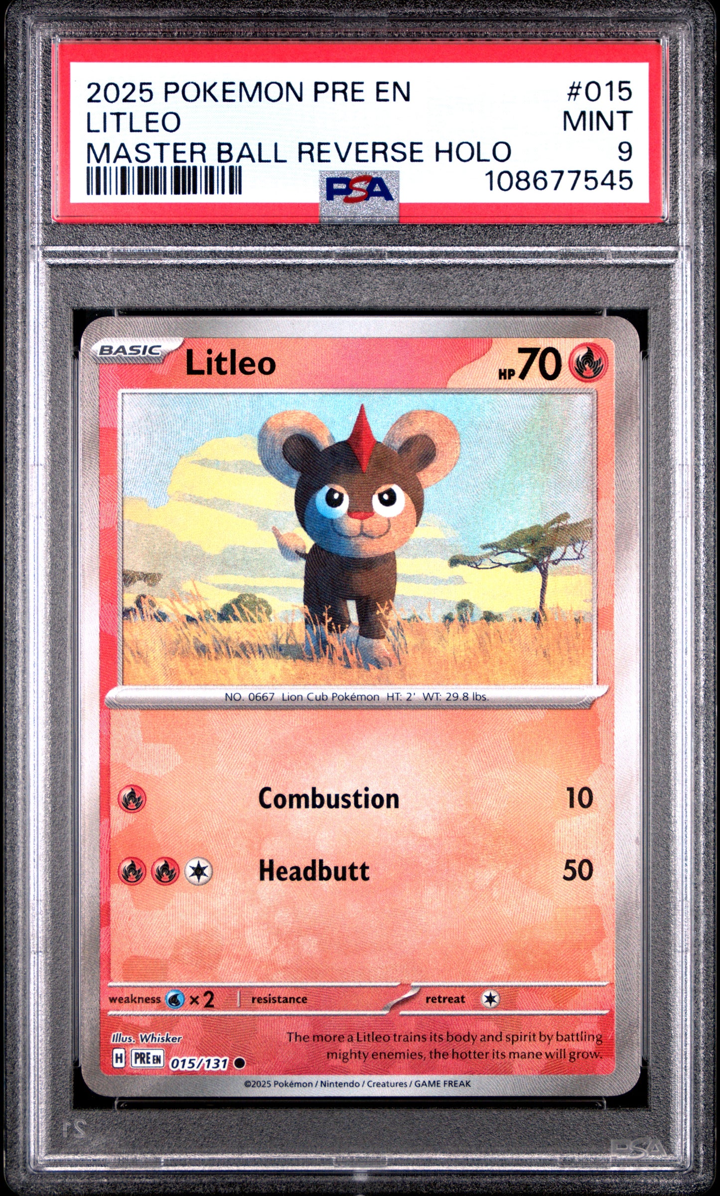 LITLEO 15/131 [Master Ball]  POKEMON PRE EN-PRISMATIC EVOLUTIONS MASTER BALL REVERSE HOLO PSA9 MINT 9 PSA population 83 <a href=https://www.psacard.com/cert/108677545/psa>https://www.psacard.com/cert/108677545/psa</a>