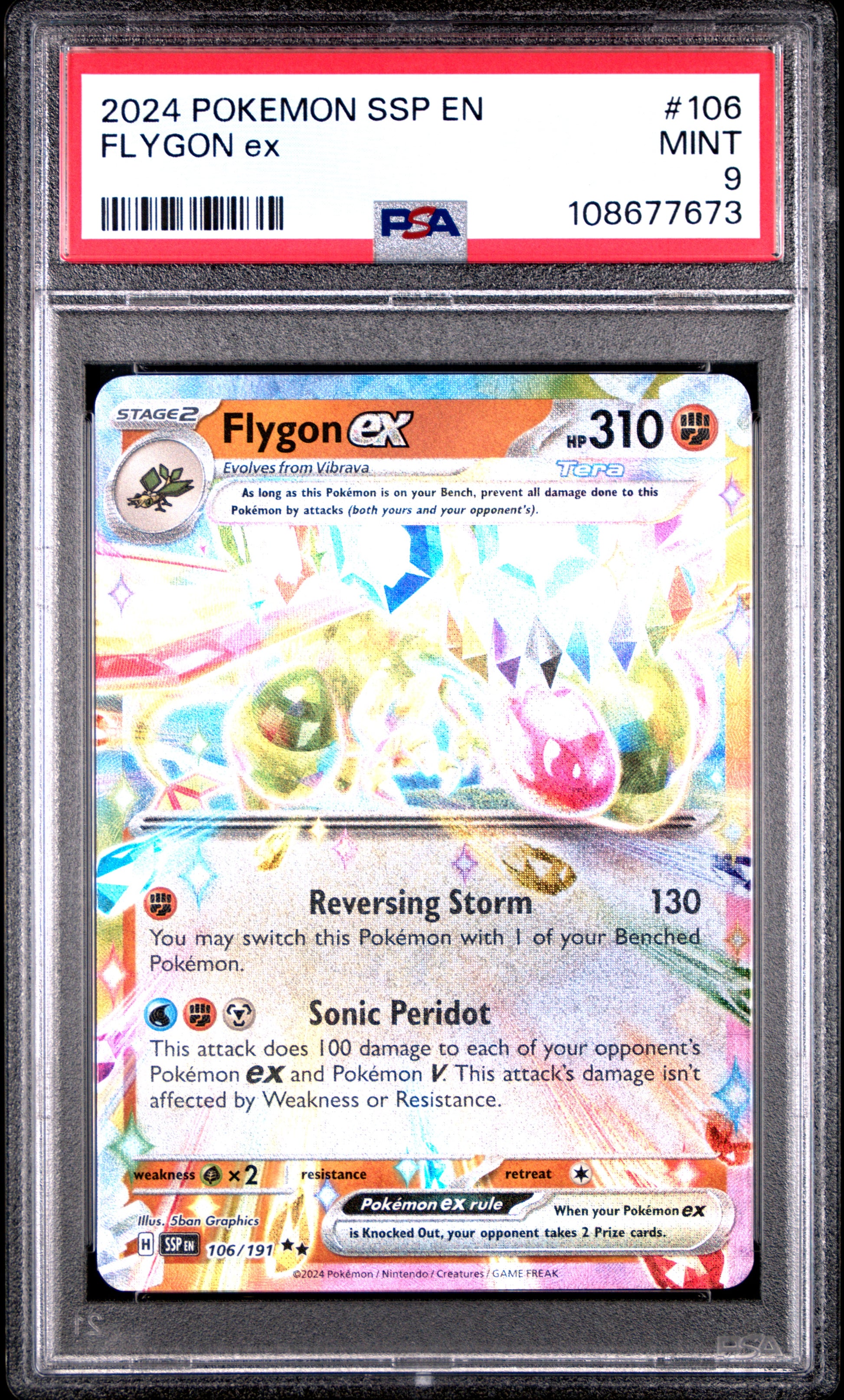 FLYGON EX 106/191 Common POKEMON SSP EN-SURGING SPARKS PSA9 MINT 9 PSA population 184 <a href=https://www.psacard.com/cert/108677673/psa>https://www.psacard.com/cert/108677673/psa</a>