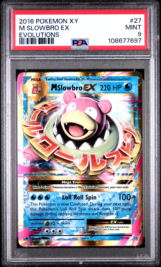 M SLOWBRO EX 27/108 Common POKEMON XY EVOLUTIONS EVOLUTIONS PSA9 MINT 9 PSA population 1038 <a href=https://www.psacard.com/cert/108677697/psa>https://www.psacard.com/cert/108677697/psa</a>