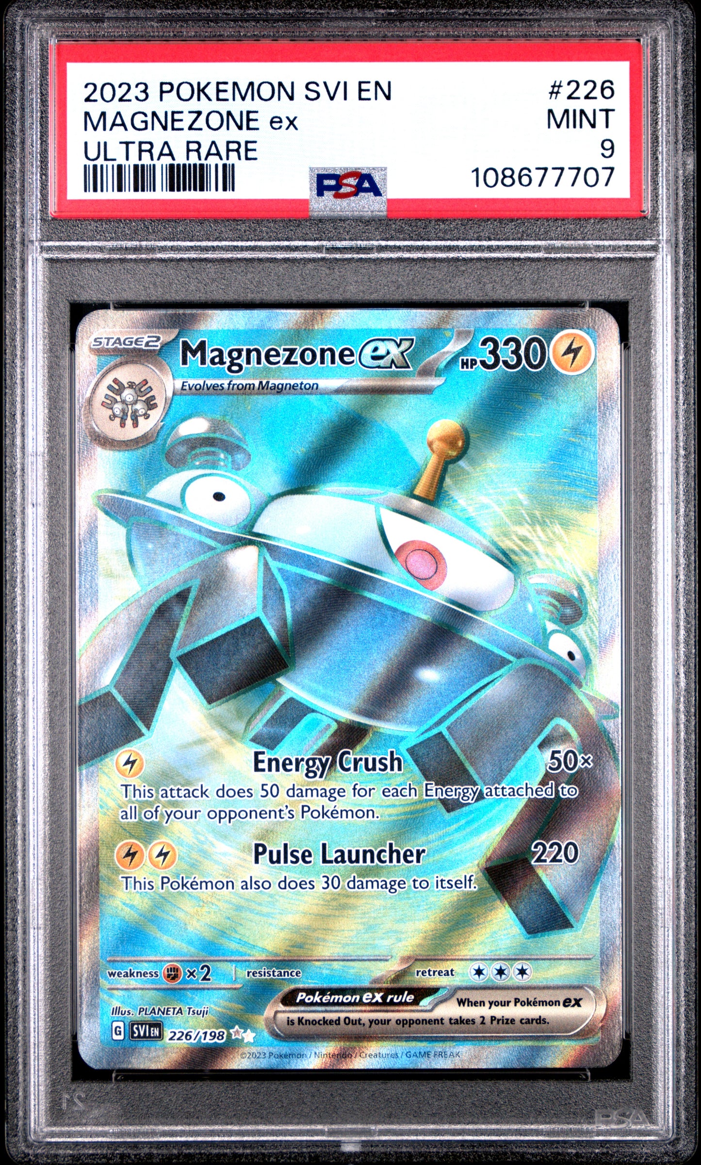 MAGNEZONE EX 226/198 Common POKEMON SVI EN-SCARLET & VIOLET ULTRA RARE PSA9 MINT 9 PSA population 123 <a href=https://www.psacard.com/cert/108677707/psa>https://www.psacard.com/cert/108677707/psa</a>