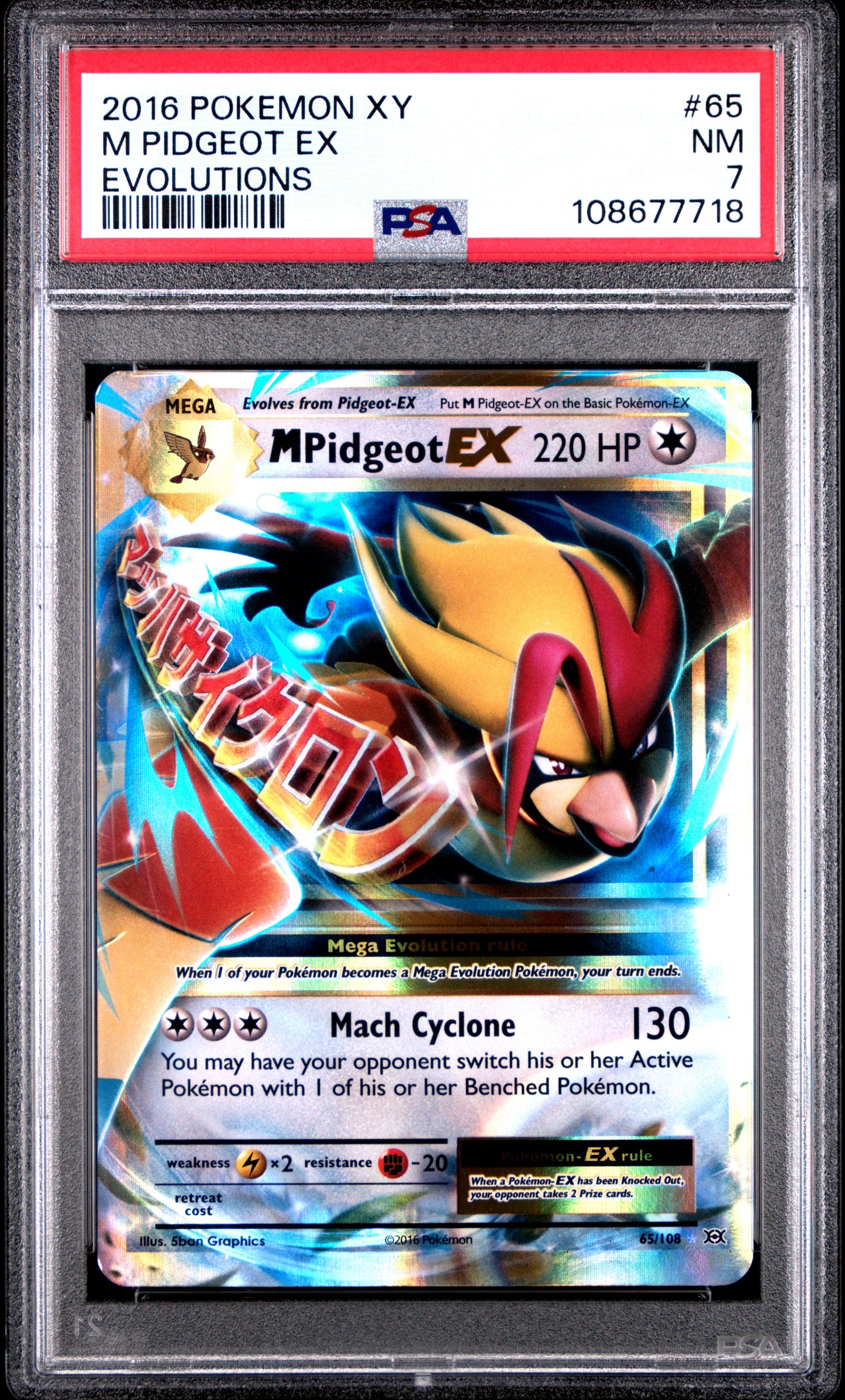 M PIDGEOT EX 65/108 Common POKEMON XY EVOLUTIONS EVOLUTIONS PSA7 NM 7 PSA population 74 <a href=https://www.psacard.com/cert/108677718/psa>https://www.psacard.com/cert/108677718/psa</a>