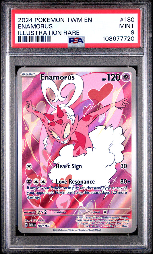 ENAMORUS 180/167 Common POKEMON TWM EN-TWILIGHT MASQUERADE ILLUSTRATION RARE PSA9 MINT 9 PSA population 349 <a href=https://www.psacard.com/cert/108677720/psa>https://www.psacard.com/cert/108677720/psa</a>