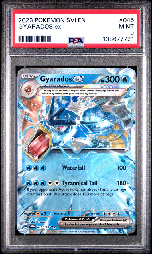 GYARADOS EX 45/198 Common POKEMON SVI EN-SCARLET & VIOLET PSA9 MINT 9 PSA population 610 <a href=https://www.psacard.com/cert/108677721/psa>https://www.psacard.com/cert/108677721/psa</a>