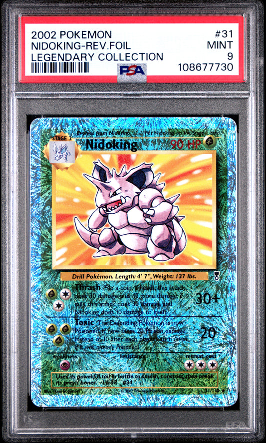 NIDOKING-REV.FOIL 31/110 [Reverse Holo] POKEMON LEGENDARY COLLECTION LEGENDARY COLLECTION PSA9 MINT 9 PSA population 226 <a href=https://www.psacard.com/cert/108677730/psa>https://www.psacard.com/cert/108677730/psa</a>