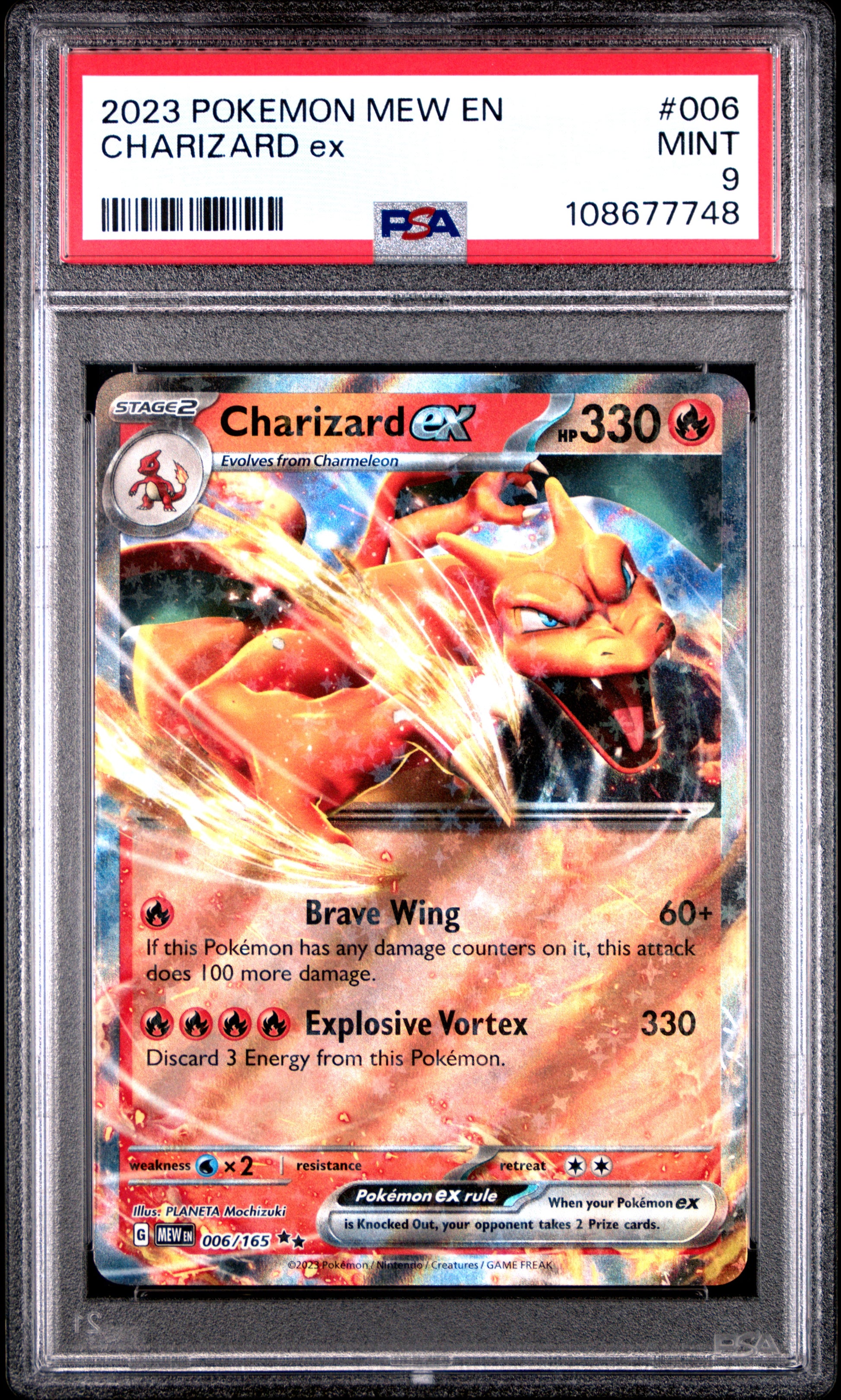 CHARIZARD EX 6/165 Common POKEMON MEW EN-151 PSA9 MINT 9 PSA population 2339 <a href=https://www.psacard.com/cert/108677748/psa>https://www.psacard.com/cert/108677748/psa</a>