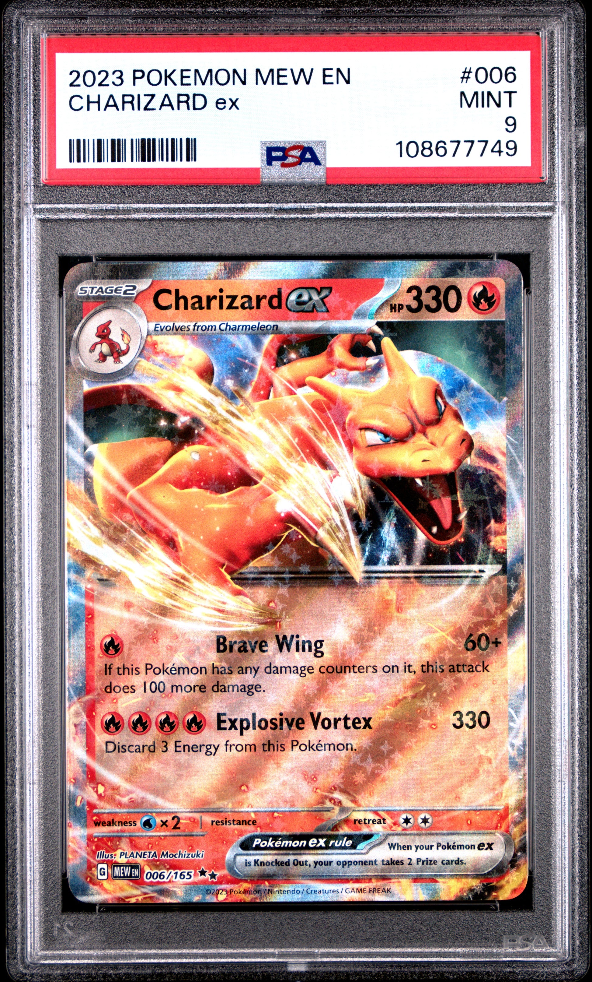 CHARIZARD EX 6/165 Common POKEMON MEW EN-151 PSA9 MINT 9 PSA population 2339 <a href=https://www.psacard.com/cert/108677749/psa>https://www.psacard.com/cert/108677749/psa</a>