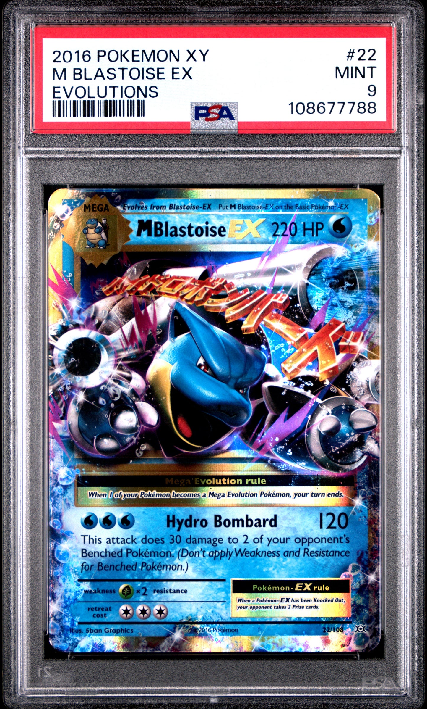 M BLASTOISE EX 22/108 Common POKEMON XY EVOLUTIONS EVOLUTIONS PSA9 MINT 9 PSA population 3042 <a href=https://www.psacard.com/cert/108677788/psa>https://www.psacard.com/cert/108677788/psa</a>