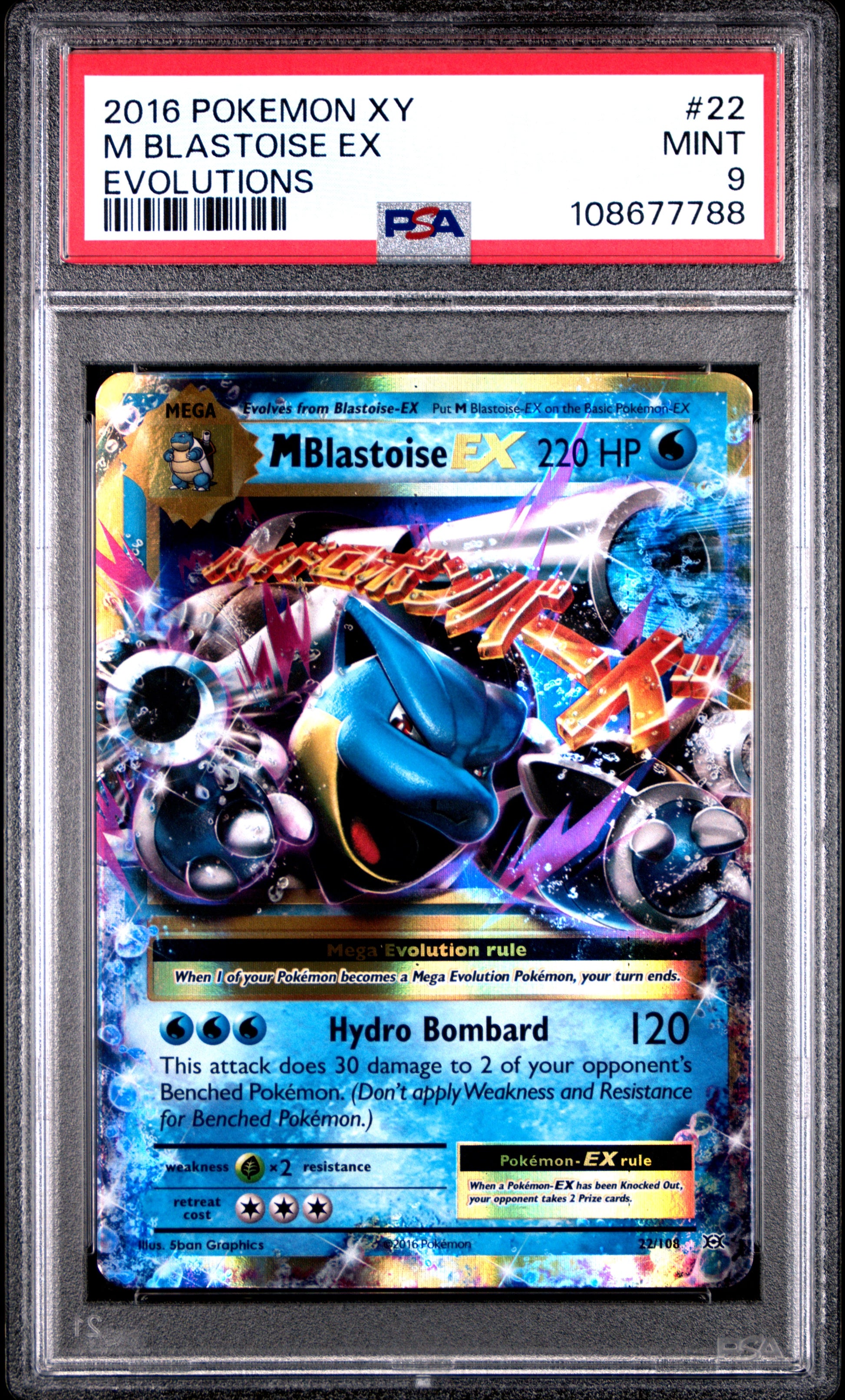 M BLASTOISE EX 22/108 Common POKEMON XY EVOLUTIONS EVOLUTIONS PSA9 MINT 9 PSA population 3042 <a href=https://www.psacard.com/cert/108677788/psa>https://www.psacard.com/cert/108677788/psa</a>