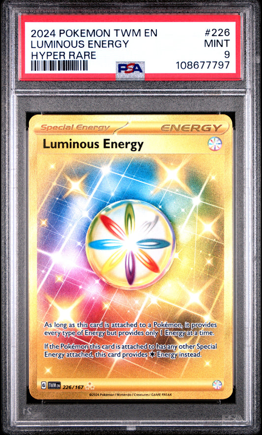 LUMINOUS ENERGY 226/167 Common POKEMON TWM EN-TWILIGHT MASQUERADE HYPER RARE PSA9 MINT 9 PSA population 122 <a href=https://www.psacard.com/cert/108677797/psa>https://www.psacard.com/cert/108677797/psa</a>