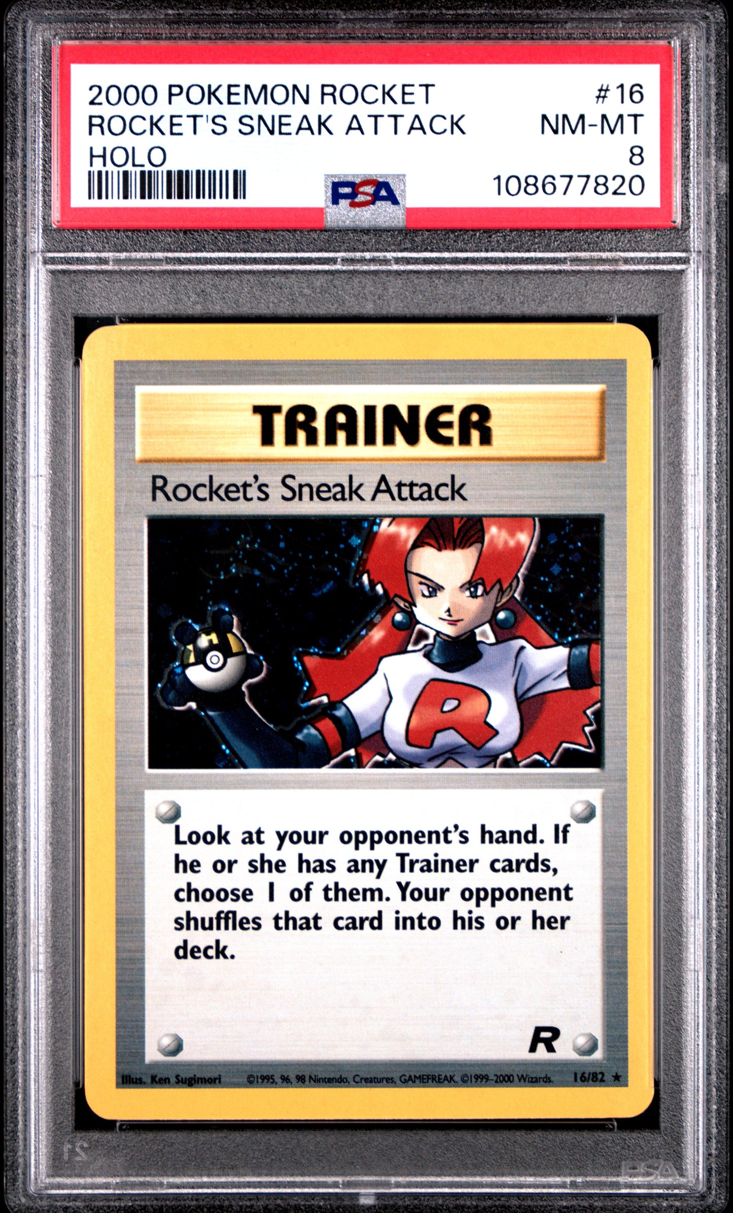 ROCKET'S SNEAK ATTACK 16/82 Common POKEMON ROCKET HOLO PSA8 NM-MT 8 PSA population 510 <a href=https://www.psacard.com/cert/108677820/psa>https://www.psacard.com/cert/108677820/psa</a>