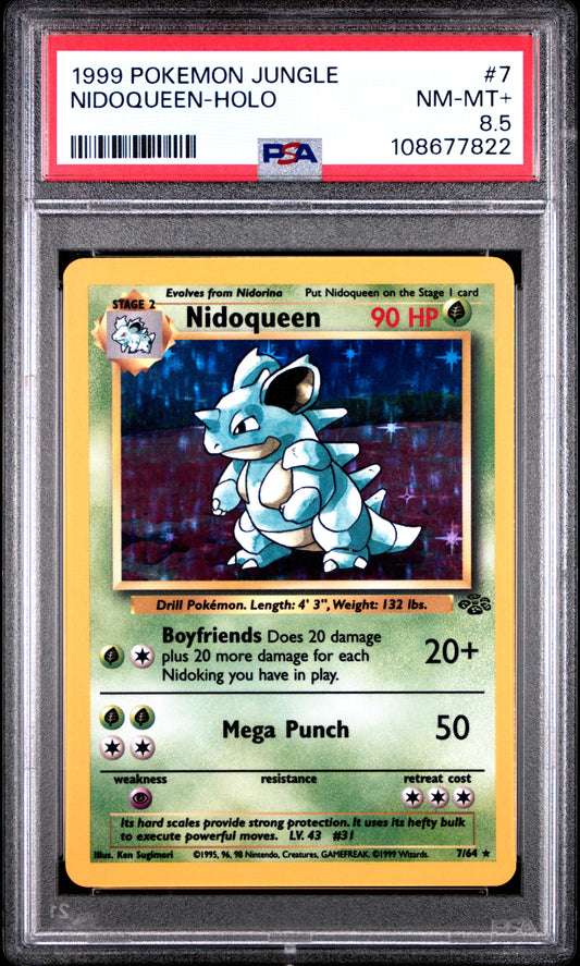 NIDOQUEEN-HOLO 7/64 Common POKEMON JUNGLE PSA8.5 NM-MT+ 8.5 PSA population 12 <a href=https://www.psacard.com/cert/108677822/psa>https://www.psacard.com/cert/108677822/psa</a>