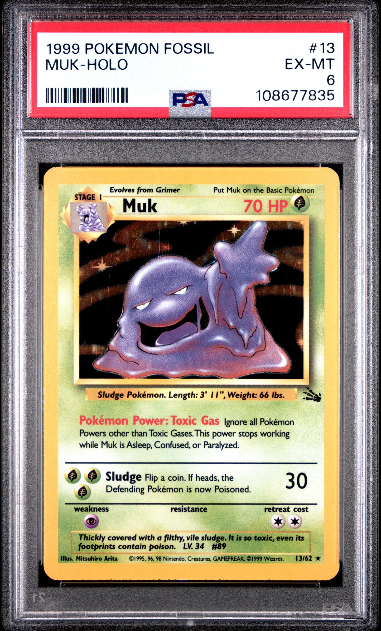 MUK-HOLO 13/62 Common POKEMON FOSSIL PSA6 EX-MT 6 PSA population 844 <a href=https://www.psacard.com/cert/108677835/psa>https://www.psacard.com/cert/108677835/psa</a>