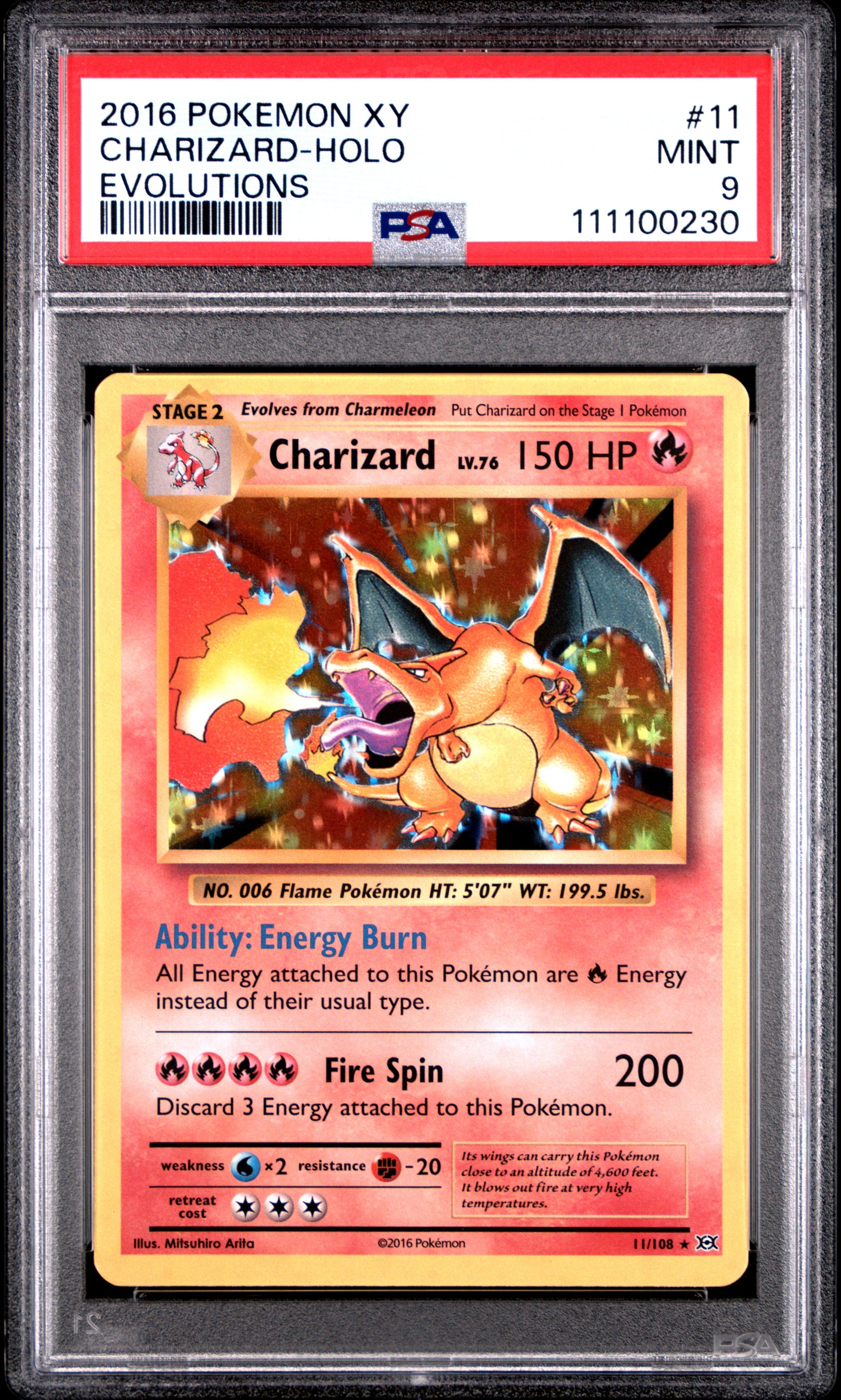 CHARIZARD-HOLO 11/108 Common POKEMON XY EVOLUTIONS EVOLUTIONS PSA9 MINT 9 PSA population 23226 <a href=https://www.psacard.com/cert/111100230/psa>https://www.psacard.com/cert/111100230/psa</a>