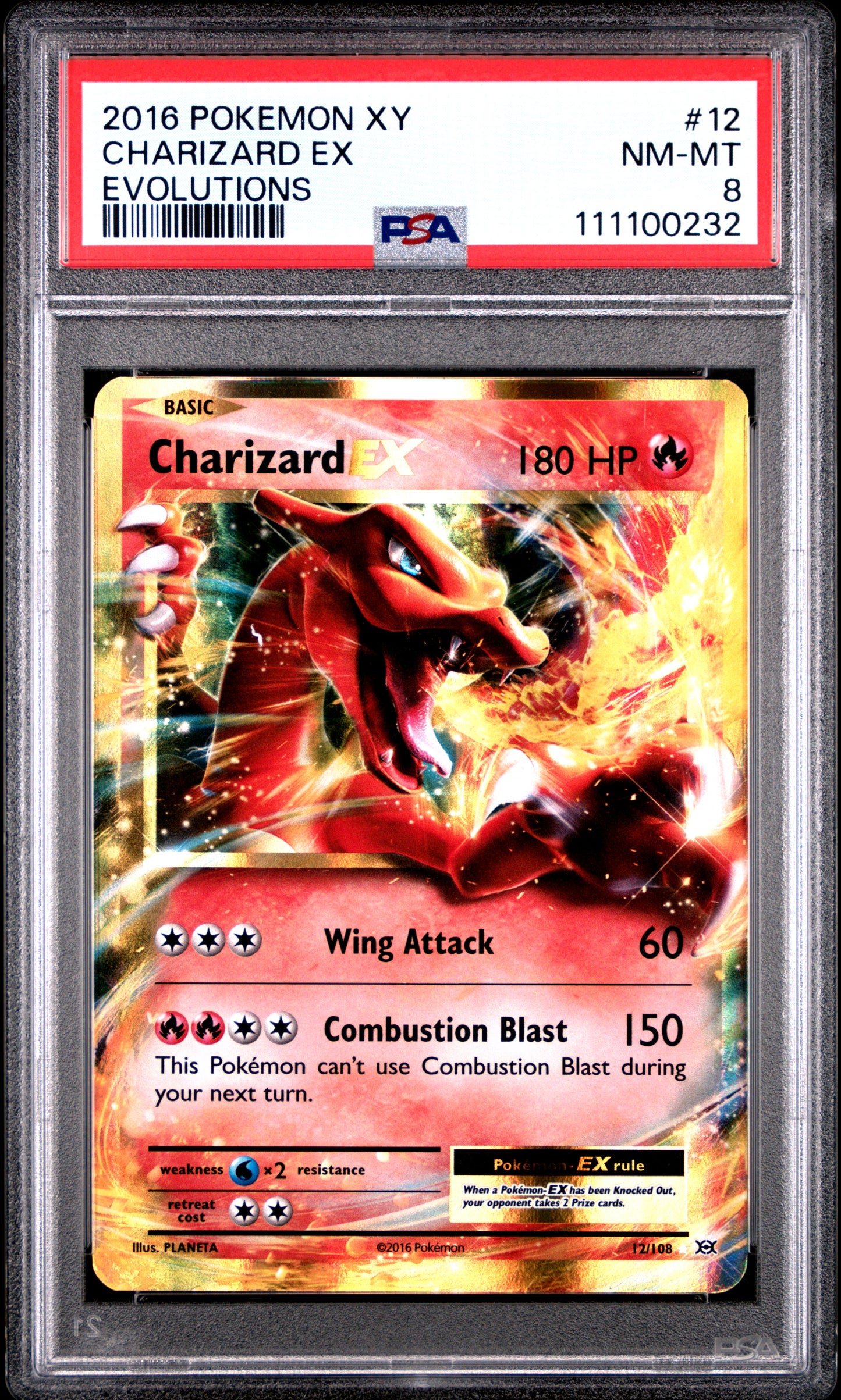 CHARIZARD EX 12/108 Common POKEMON XY EVOLUTIONS EVOLUTIONS PSA8 NM-MT 8 PSA population 1535 <a href=https://www.psacard.com/cert/111100232/psa>https://www.psacard.com/cert/111100232/psa</a>