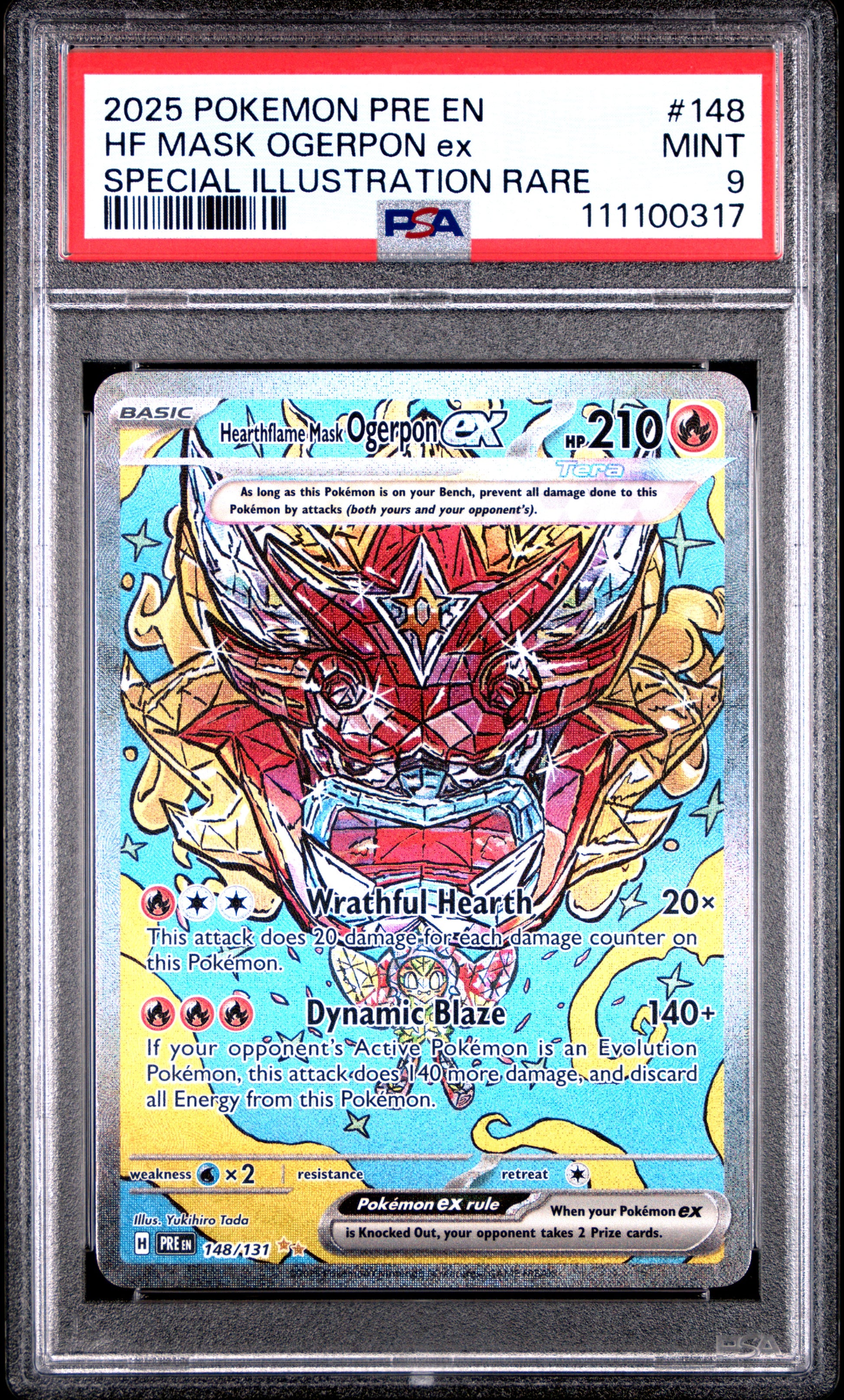 HF MASK OGERPON EX 148/131 Common POKEMON PRE EN-PRISMATIC EVOLUTIONS SPECIAL ILLUSTRATION RARE PSA9 MINT 9 PSA population 469 <a href=https://www.psacard.com/cert/111100317/psa>https://www.psacard.com/cert/111100317/psa</a>