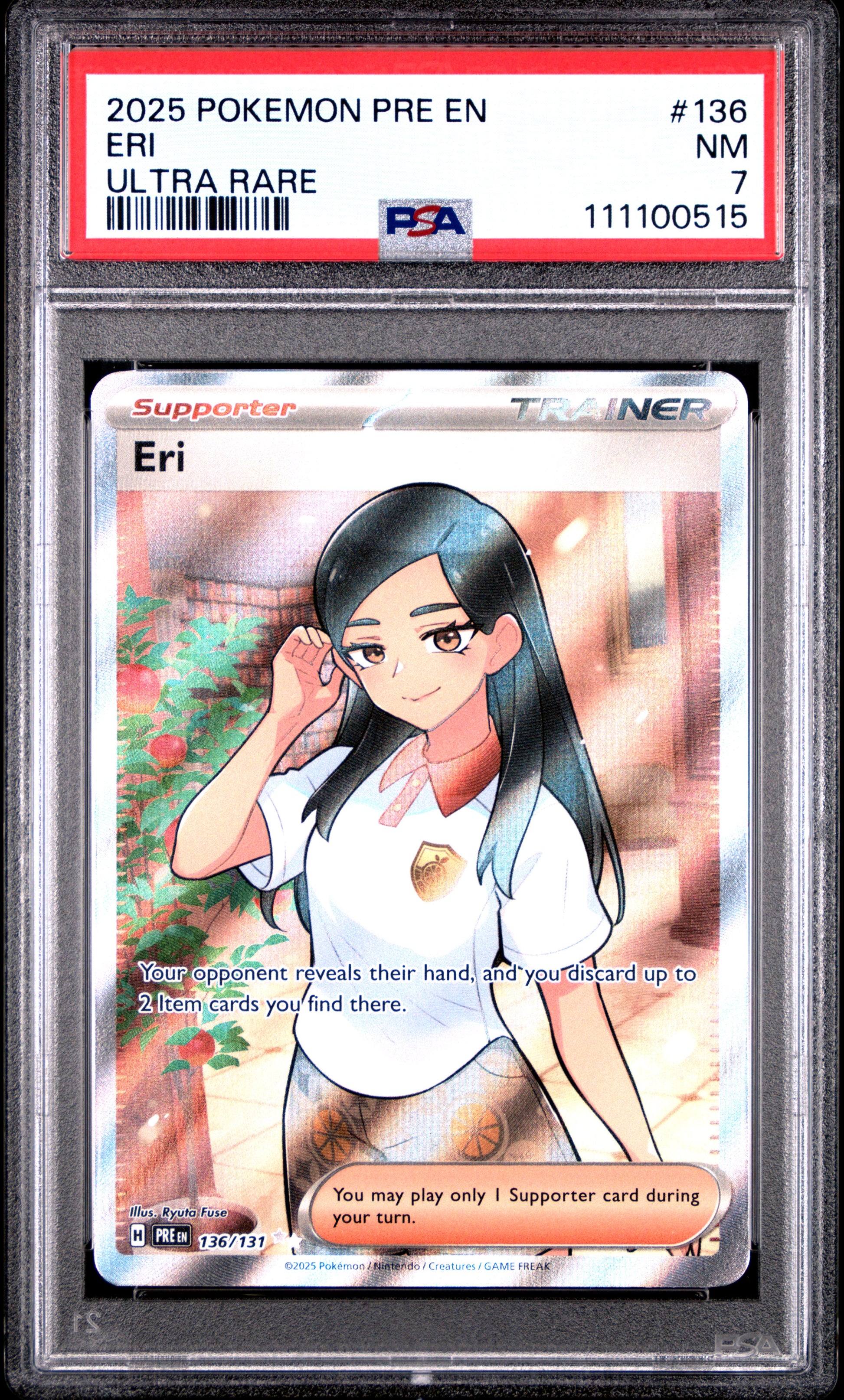 ERI 136/131 Common POKEMON PRE EN-PRISMATIC EVOLUTIONS ULTRA RARE PSA7 NM 7 PSA population 15 <a href=https://www.psacard.com/cert/111100515/psa>https://www.psacard.com/cert/111100515/psa</a>