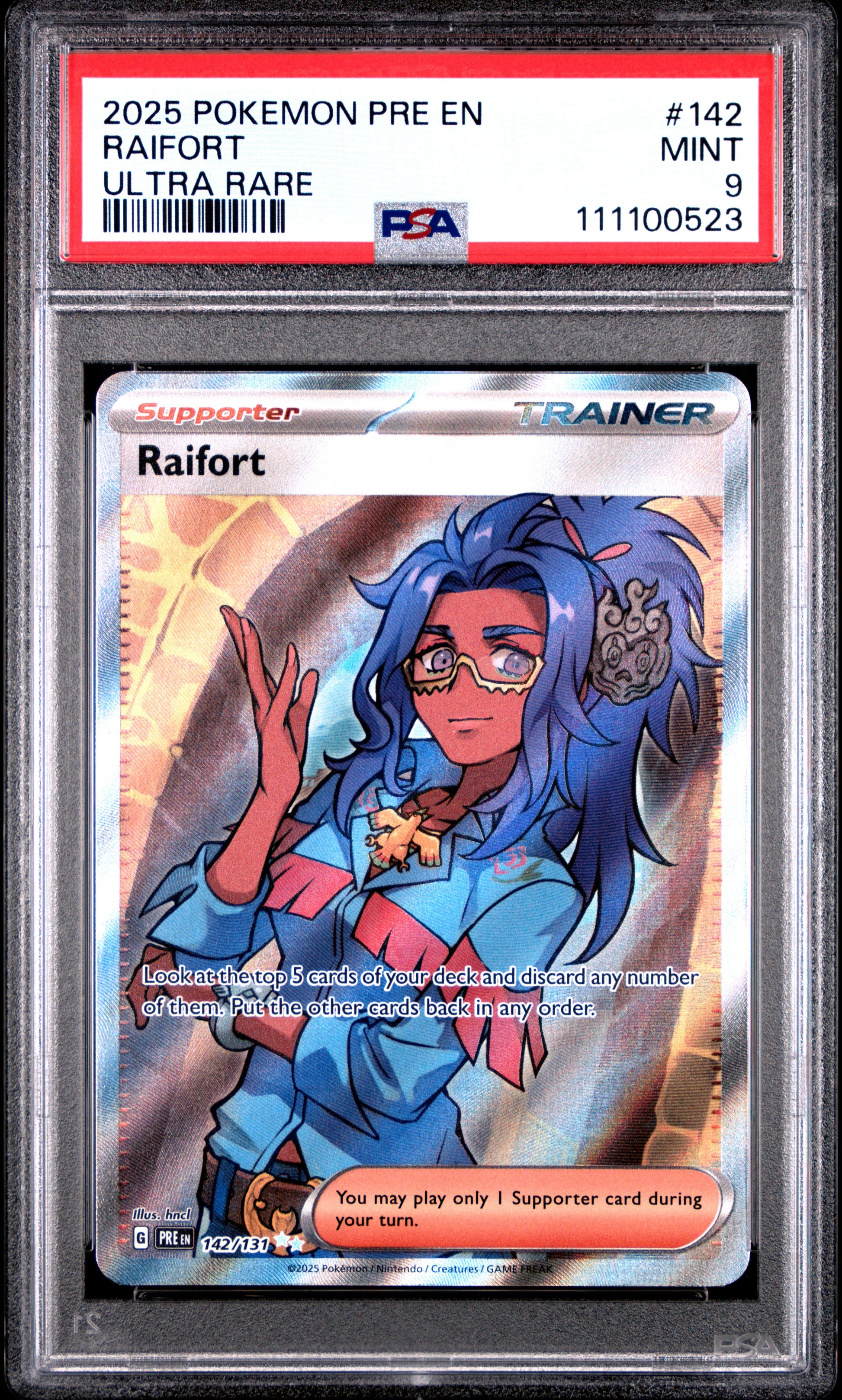 RAIFORT 142/131 Common POKEMON PRE EN-PRISMATIC EVOLUTIONS ULTRA RARE PSA9 MINT 9 PSA population 201 <a href=https://www.psacard.com/cert/111100523/psa>https://www.psacard.com/cert/111100523/psa</a>