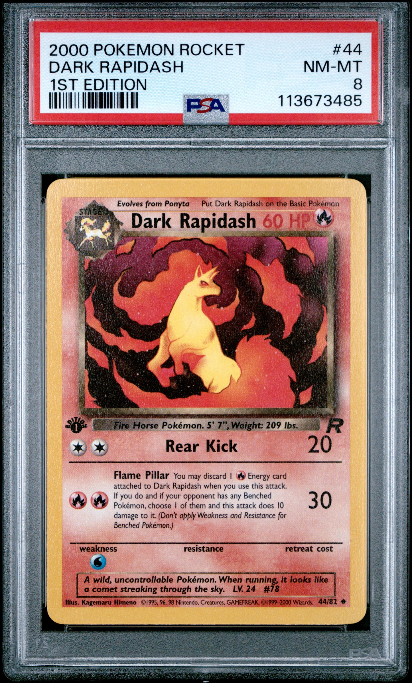 DARK RAPIDASH 44/82 [1st Edition] POKEMON ROCKET 1ST EDITION PSA8 NM-MT 8 PSA population 439 <a href=https://www.psacard.com/cert/113673485/psa>https://www.psacard.com/cert/113673485/psa</a>