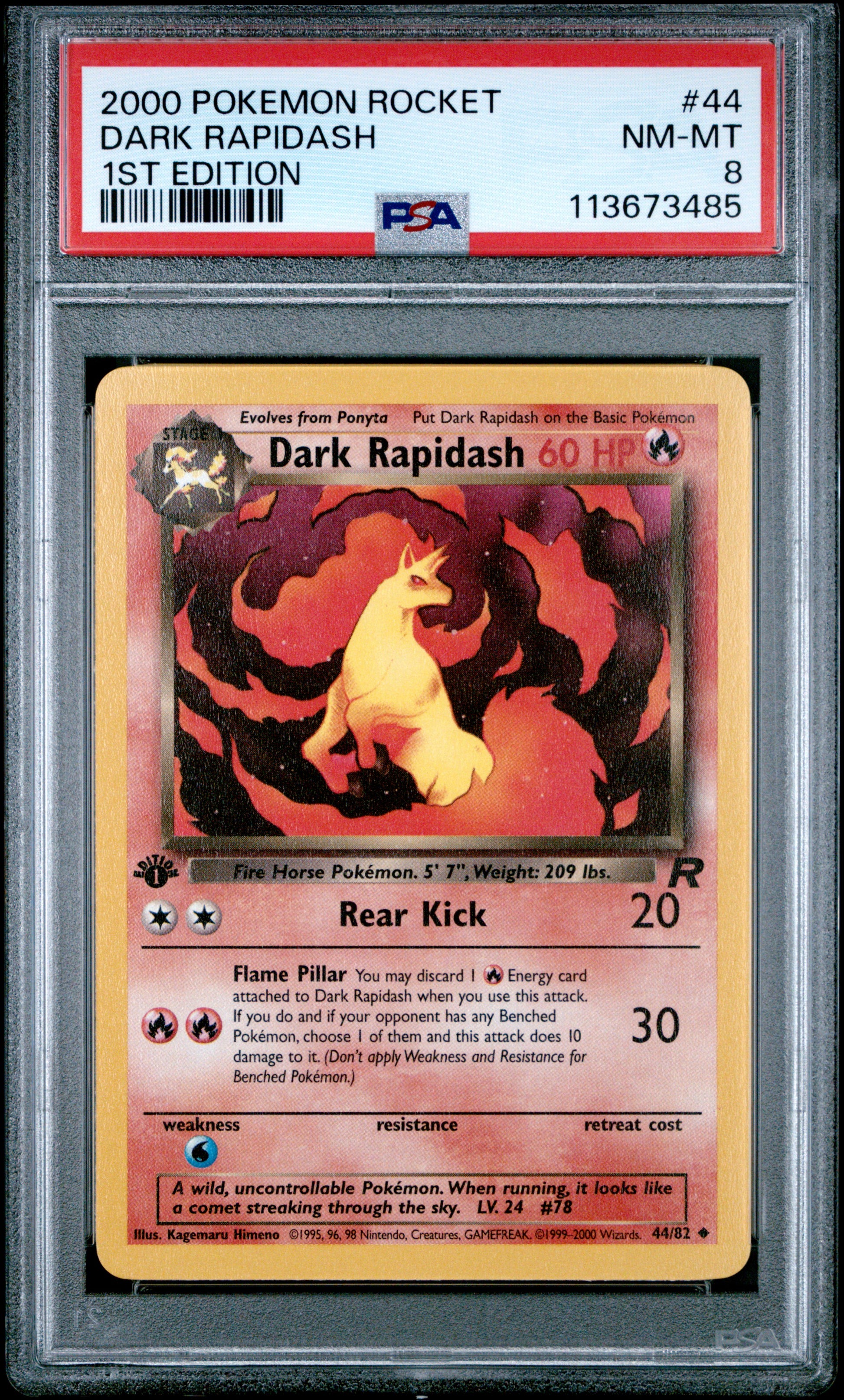 DARK RAPIDASH 44/82 [1st Edition] POKEMON ROCKET 1ST EDITION PSA8 NM-MT 8 PSA population 439 <a href=https://www.psacard.com/cert/113673485/psa>https://www.psacard.com/cert/113673485/psa</a>