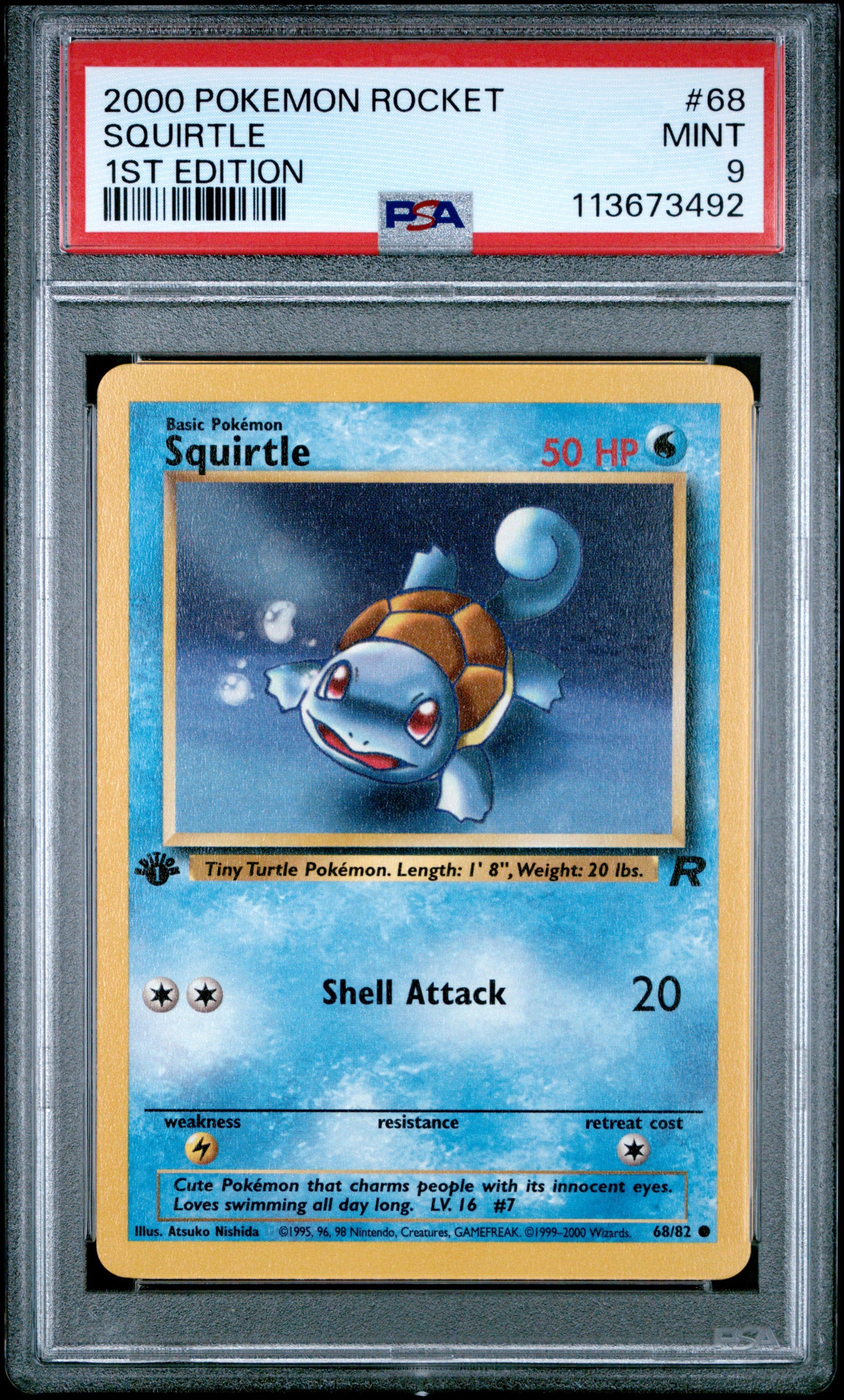 SQUIRTLE 68/82 [1st Edition] POKEMON ROCKET 1ST EDITION PSA9 MINT 9 PSA population 3228 <a href=https://www.psacard.com/cert/113673492/psa>https://www.psacard.com/cert/113673492/psa</a>