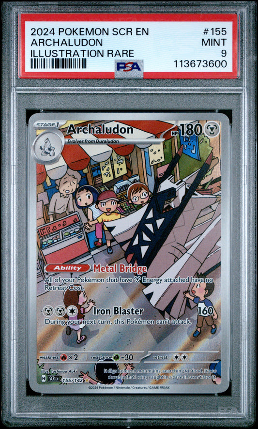 ARCHALUDON 155/142 Common POKEMON SCR EN-STELLAR CROWN ILLUSTRATION RARE PSA9 MINT 9 PSA population 659 <a href=https://www.psacard.com/cert/113673600/psa>https://www.psacard.com/cert/113673600/psa</a>