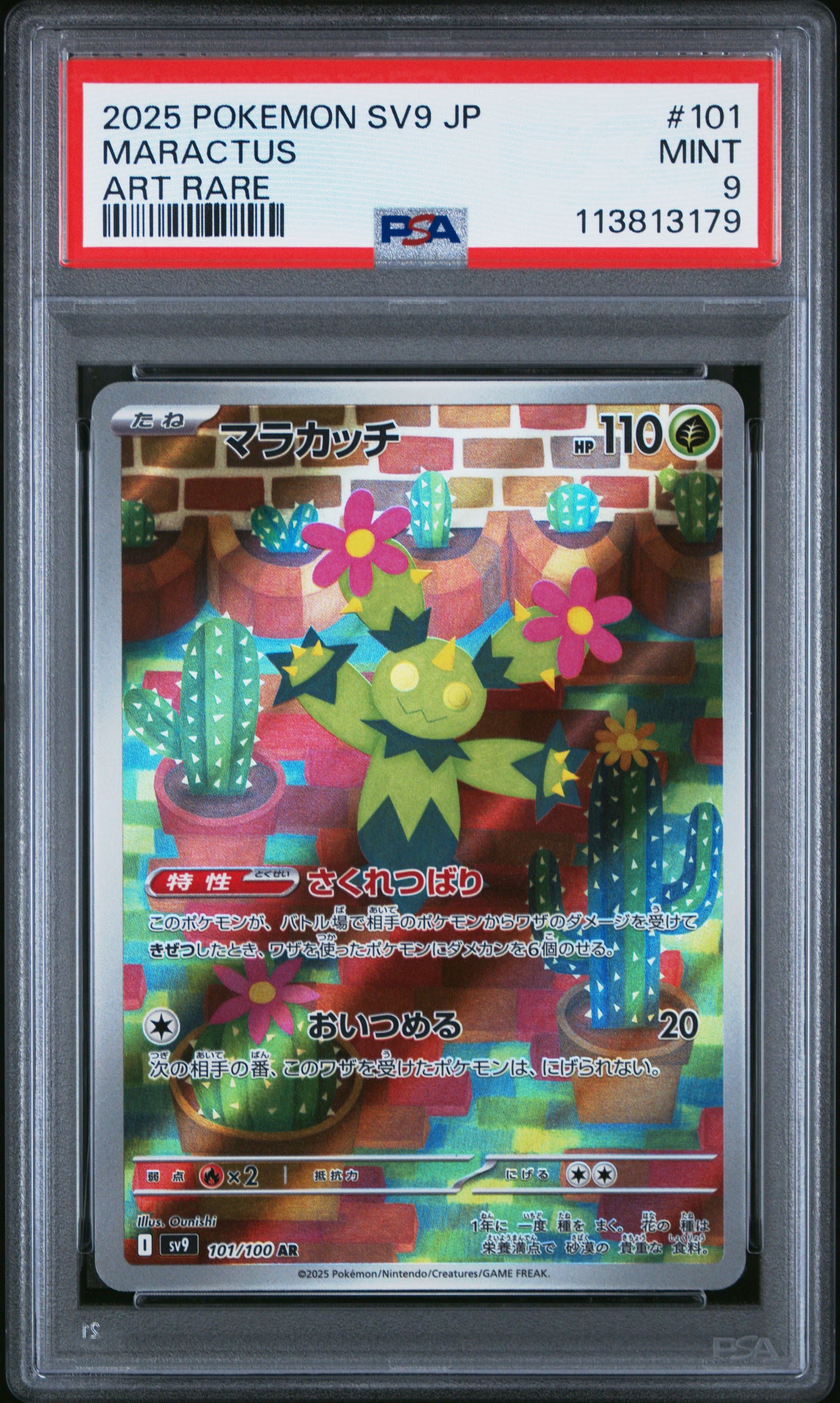 MARACTUS 101/100 Common POKEMON JAPANESE SV9-BATTLE PARTNERS ART RARE PSA9 MINT 9 PSA population 111 <a href=https://www.psacard.com/cert/113813179/psa>https://www.psacard.com/cert/113813179/psa</a>
