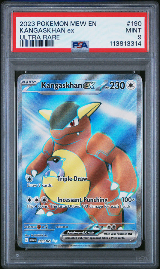 KANGASKHAN EX 190/165 Common POKEMON MEW EN-151 ULTRA RARE PSA9 MINT 9 PSA population 599 <a href=https://www.psacard.com/cert/113813314/psa>https://www.psacard.com/cert/113813314/psa</a>