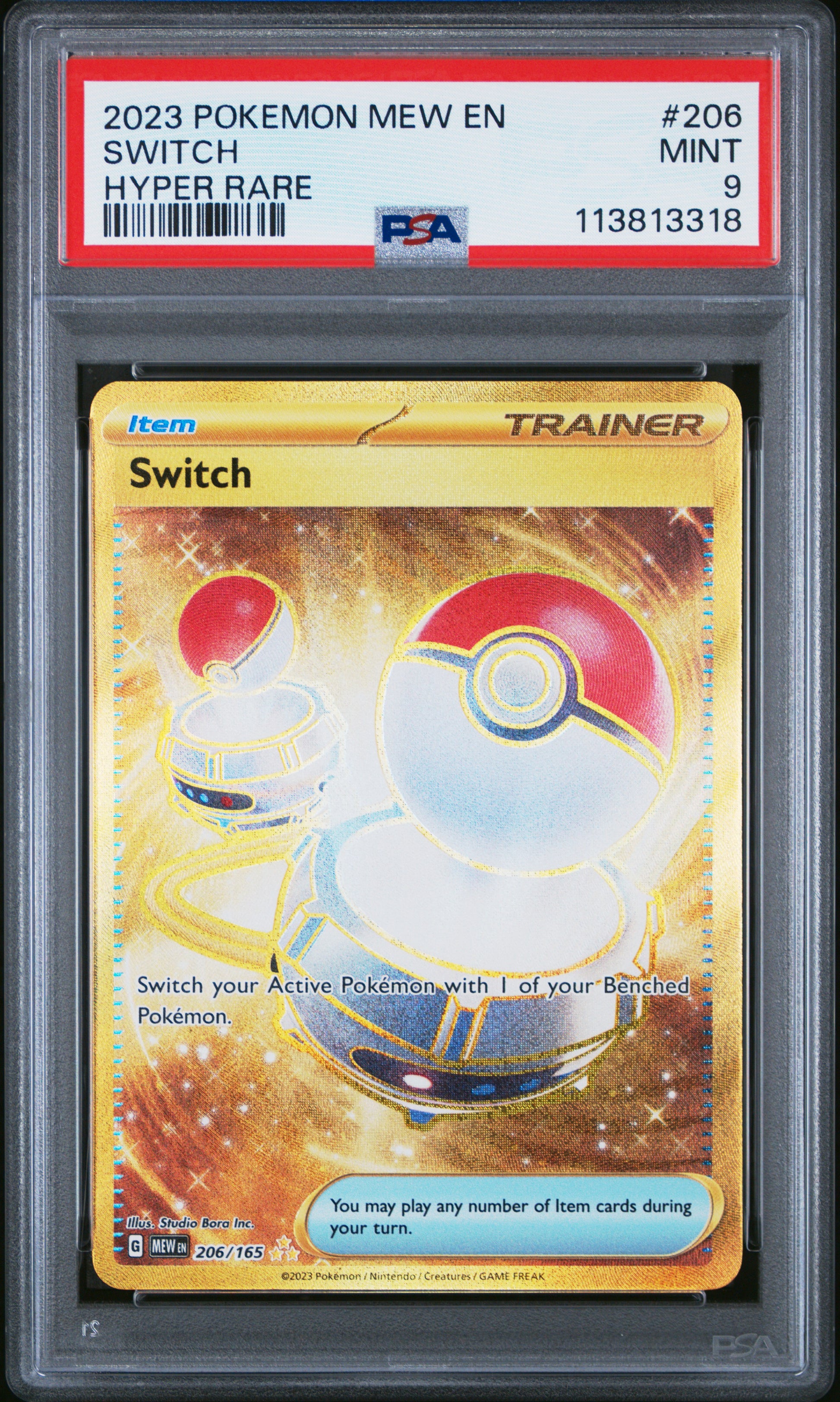 SWITCH 206/165 Common POKEMON MEW EN-151 HYPER RARE PSA9 MINT 9 PSA population 895 <a href=https://www.psacard.com/cert/113813318/psa>https://www.psacard.com/cert/113813318/psa</a>