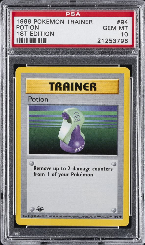 POTION 94/102 [1st Edition]  POKEMON GAME 1ST EDITION PSA10 GEM MT 10 PSA population 288 <a href=https://www.psacard.com/cert/21253795/psa>https://www.psacard.com/cert/21253795/psa</a>